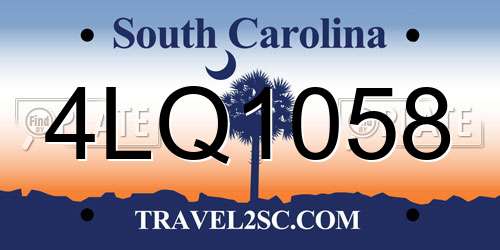 4LQ1058 South Carolina License Plate