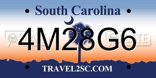 4M28G6 South Carolina License Plate