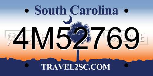 4M52769 South Carolina License Plate