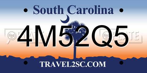 4M52Q5 South Carolina License Plate