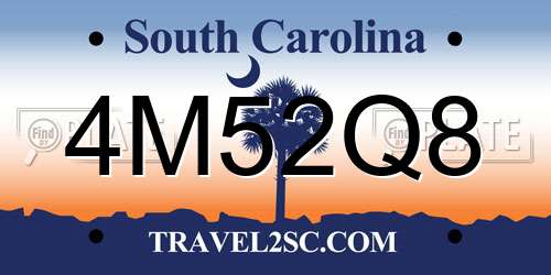 4M52Q8 South Carolina License Plate