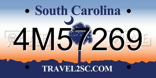 4M57269 South Carolina License Plate
