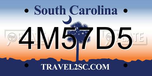 4M57D5 South Carolina License Plate
