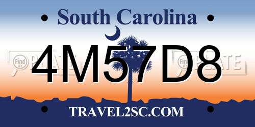 4M57D8 South Carolina License Plate