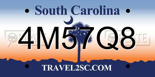 4M57Q8 South Carolina License Plate