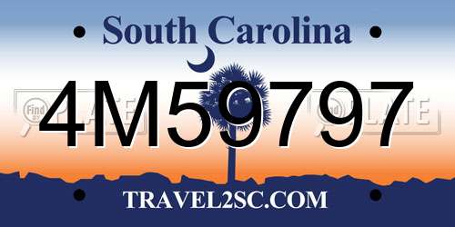 4M59797 South Carolina License Plate