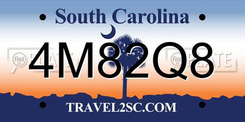 4M82Q8 South Carolina License Plate