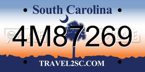 4M87269 South Carolina License Plate