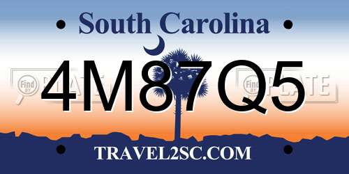 4M87Q5 South Carolina License Plate