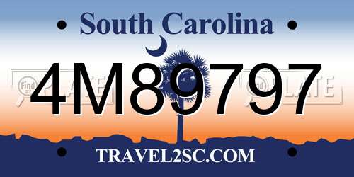 4M89797 South Carolina License Plate