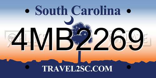 4MB2269 South Carolina License Plate