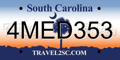 4MED353 South Carolina License Plate