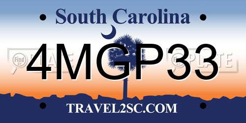 4MGP33 South Carolina License Plate