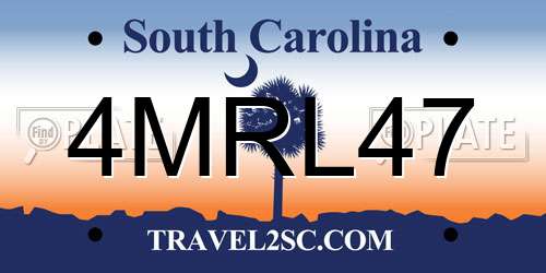 4MRL47 South Carolina License Plate