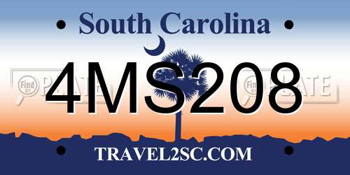 4MS208 South Carolina License Plate