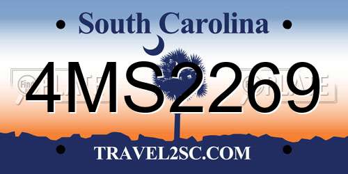 4MS2269 South Carolina License Plate