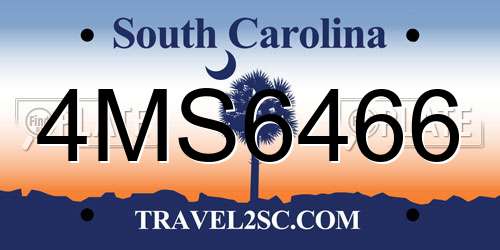 4MS6466 South Carolina License Plate