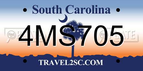 4MS705 South Carolina License Plate