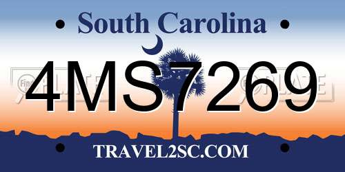 4MS7269 South Carolina License Plate