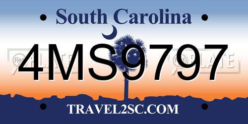 4MS9797 South Carolina License Plate