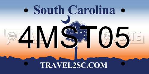 4MST05 South Carolina License Plate