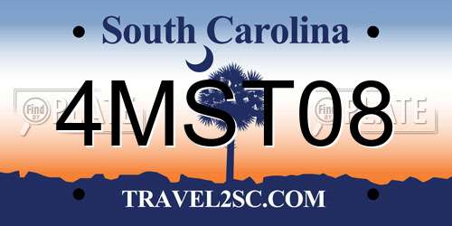 4MST08 South Carolina License Plate