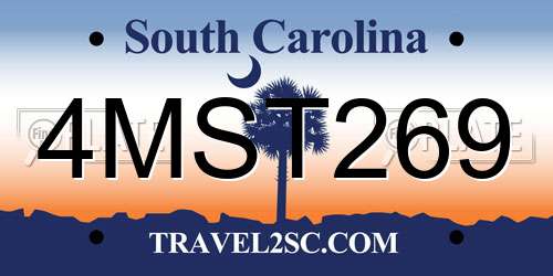 4MST269 South Carolina License Plate