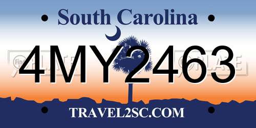 4MY2463 South Carolina License Plate