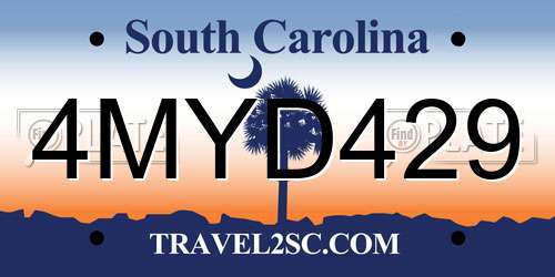 4MYD429 South Carolina License Plate