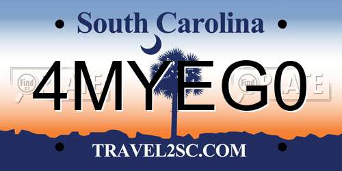 4MYEG0 South Carolina License Plate