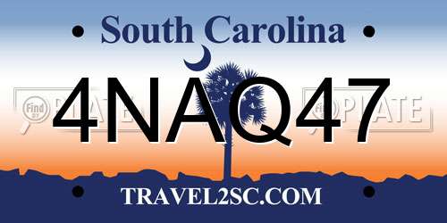 4NAQ47 South Carolina License Plate
