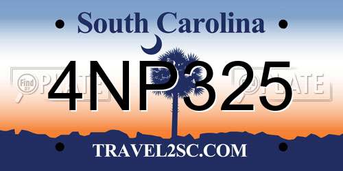 4NP325 South Carolina License Plate