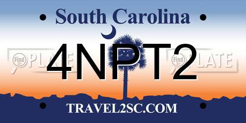 4NPT2 South Carolina License Plate
