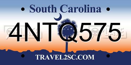 4NTQ575 South Carolina License Plate