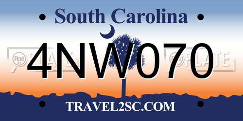 4NW070 South Carolina License Plate