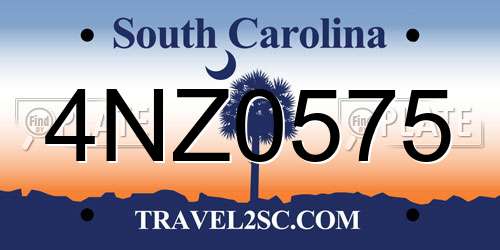 4NZ0575 South Carolina License Plate