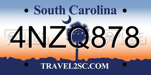 4NZQ878 South Carolina License Plate