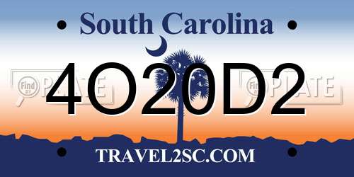 4O20D2 South Carolina License Plate
