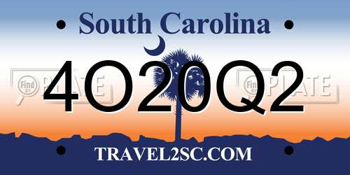 4O20Q2 South Carolina License Plate