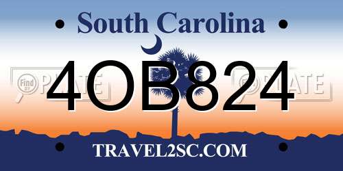 4OB824 South Carolina License Plate