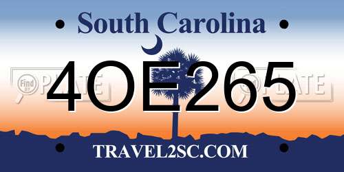 4OE265 South Carolina License Plate