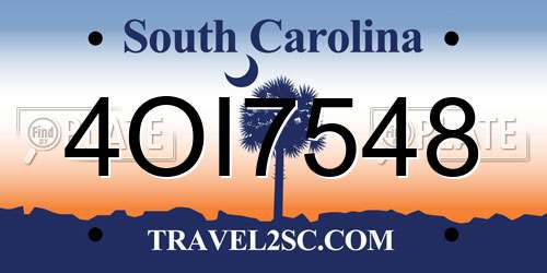 4OI7548 South Carolina License Plate