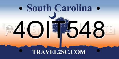 4OIT548 South Carolina License Plate