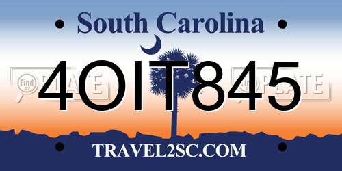 4OIT845 South Carolina License Plate