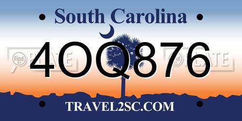 4OQ876 South Carolina License Plate