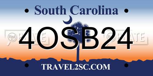 4OSB24 South Carolina License Plate