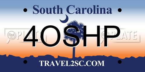 4OSHP South Carolina License Plate