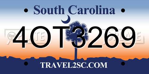 4OT3269 South Carolina License Plate