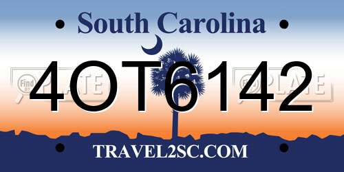 4OT6142 South Carolina License Plate