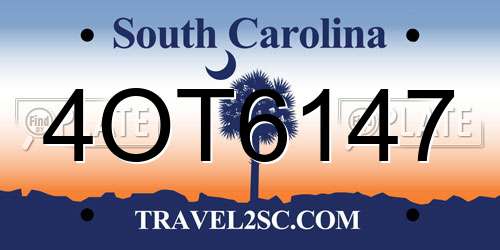 4OT6147 South Carolina License Plate